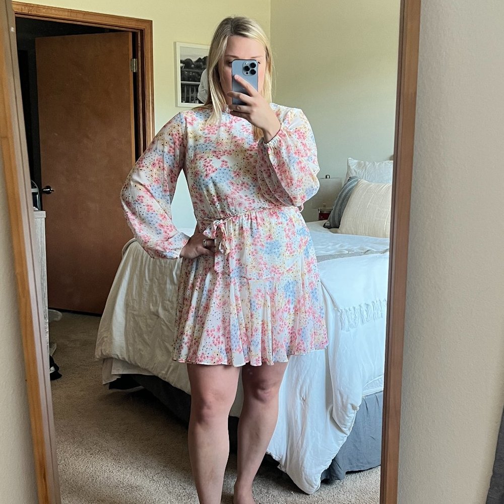She + Sky Long Sleeve Floral Dress